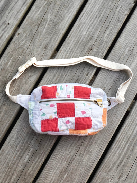 Red Nine Patch Fanny Pack