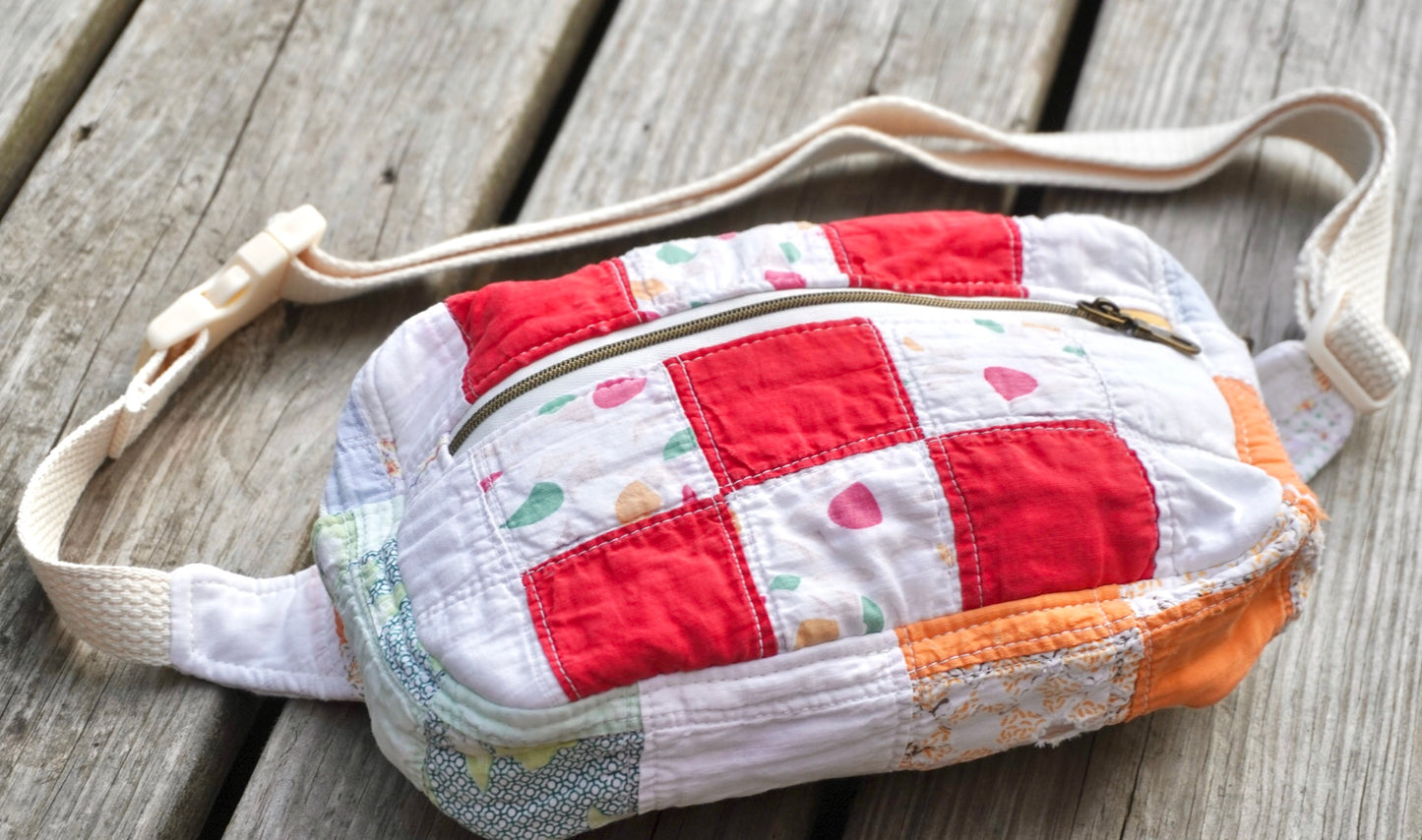 Red Nine Patch Fanny Pack