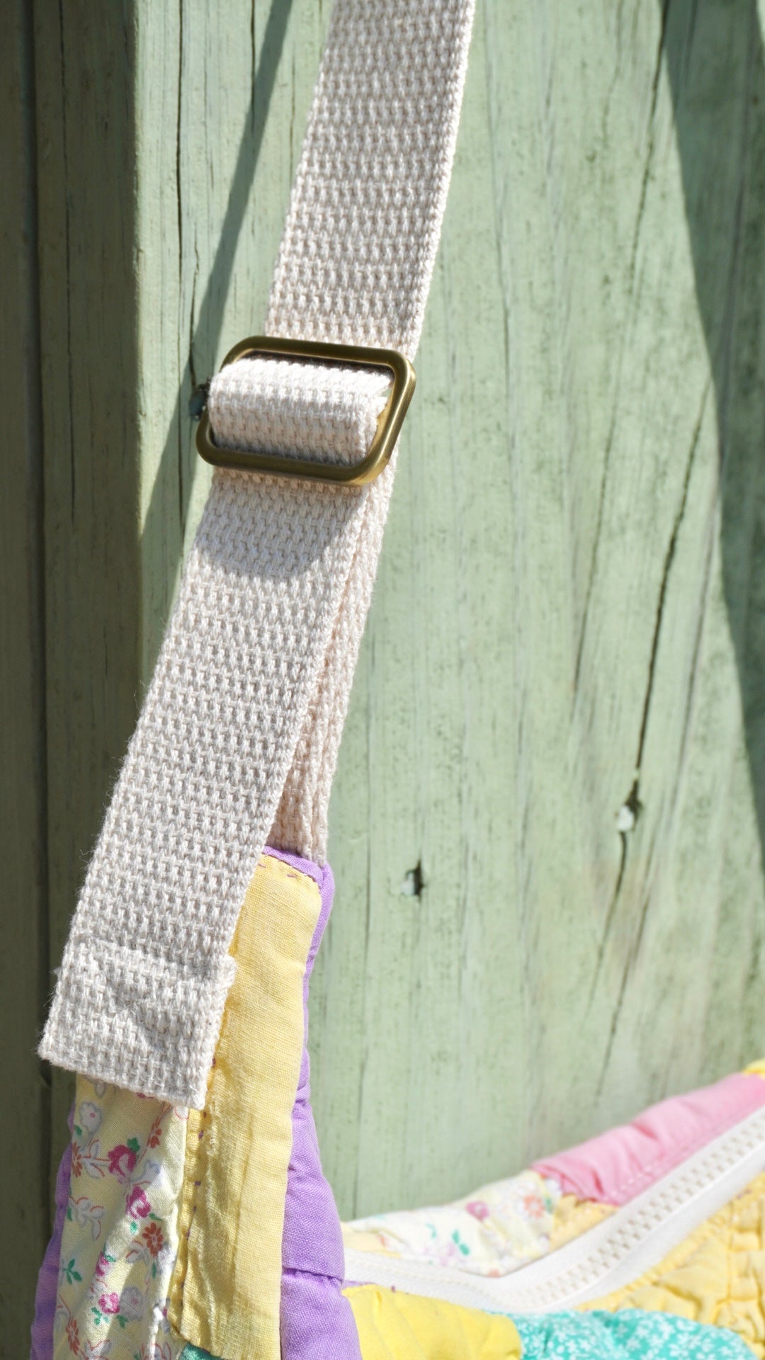 Purple Feed Sack Crescent Bag