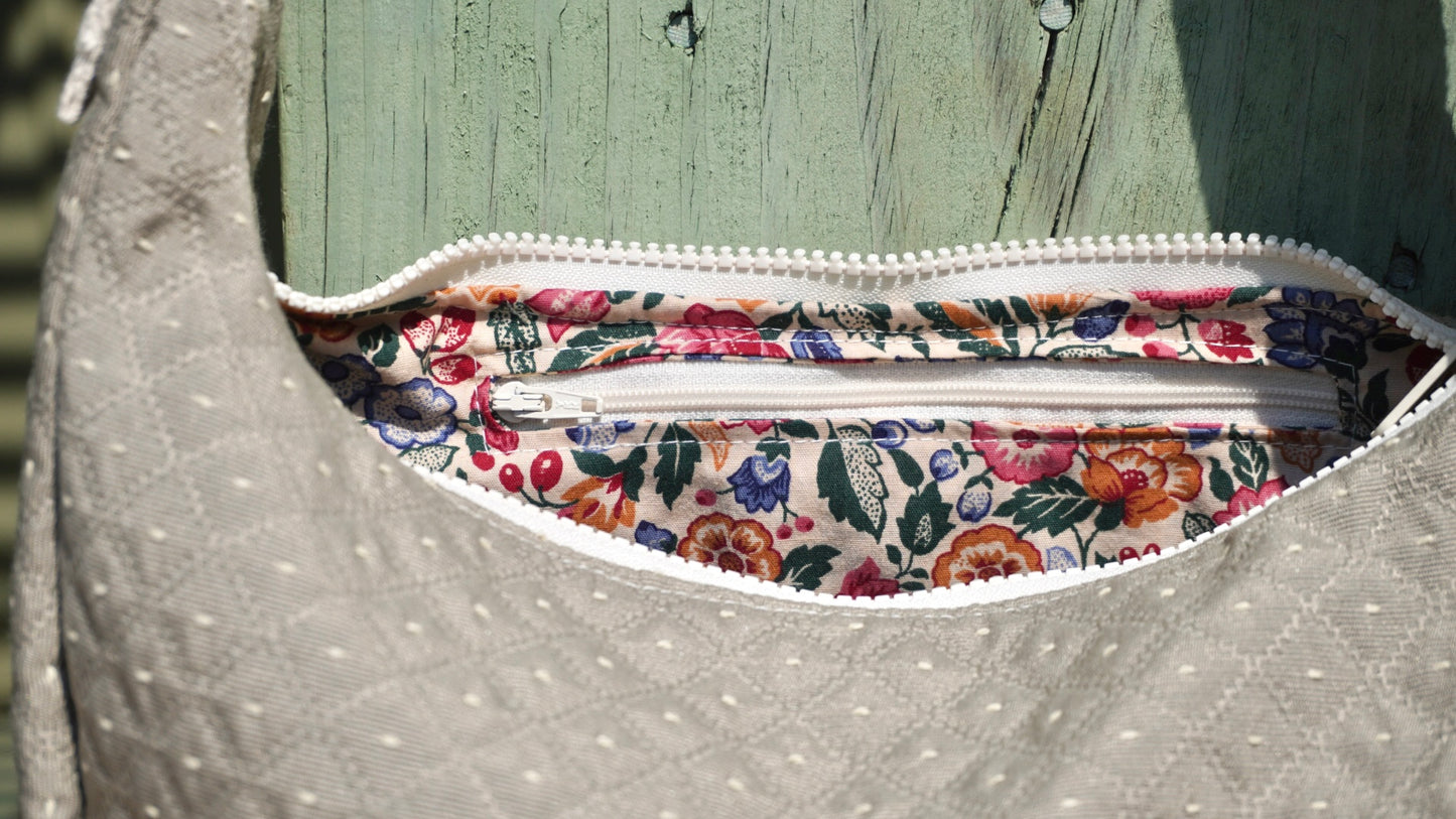 Quilted Dot Crescent Bag