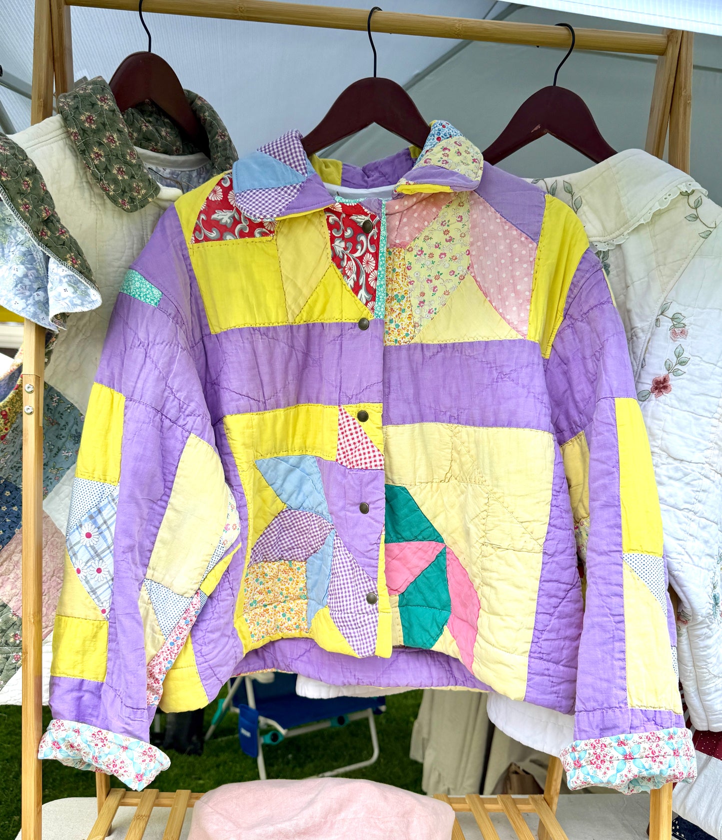 Purple Feed Sack Quilt Coat