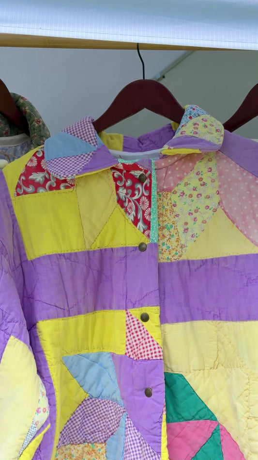 Purple Feed Sack Quilt Coat